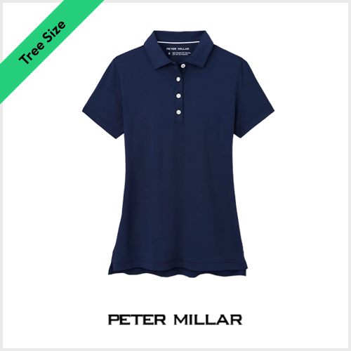 Custom Peter Millar Women's Button Polo Navy